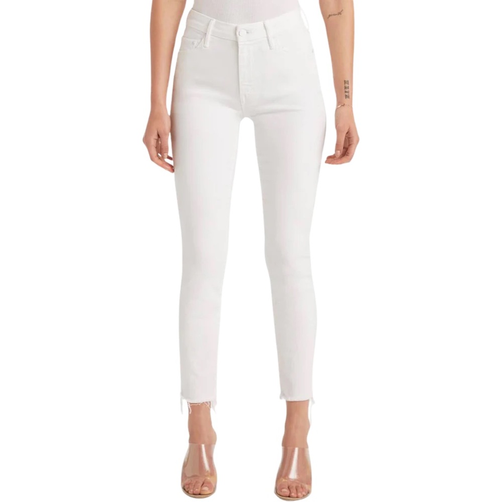 Mother Jeans - Looker Ankle Fray White